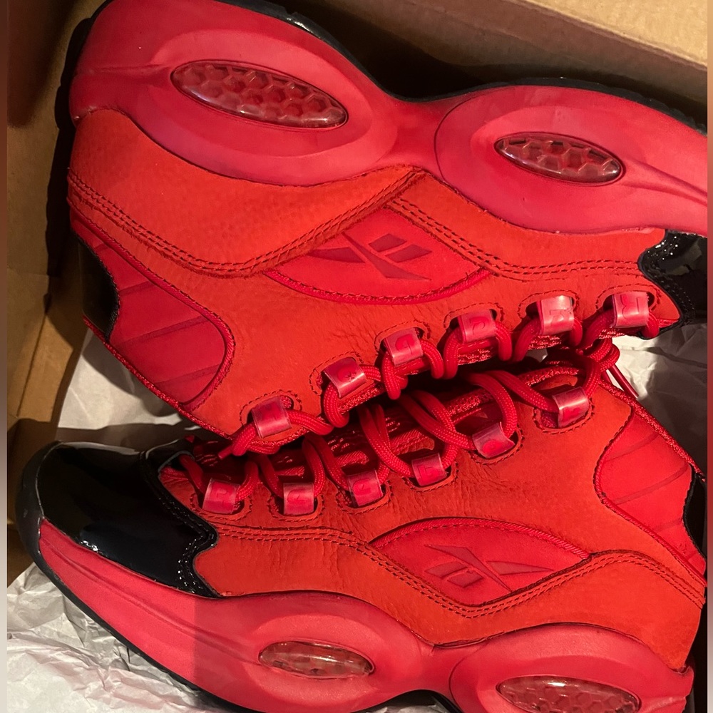Red/black Reebok Questions ( Allen Iverson’s brand )